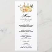 Trendy Autumn Waterverf Pumpkin & Flowers Menu (Voorkant)