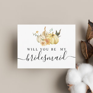 Trendy Autumn Waterverf Pumpkin & Flowers Uitnodiging Briefkaart