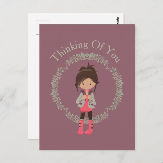 Trendy Avatar Girly Briefkaart (Voorkant / Achterkant)