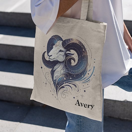 Trendy Avery Waterverf Zodiac Design Tote Bag