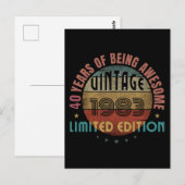 TRENDY AWESOME GEBOORTEJAAR VERJAARDAGSCADEAU BRIEFKAART (Voorkant / Achterkant)