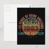 TRENDY AWESOME JAAR VAN GEBOORTE VERJAARDAGSCADEAU BRIEFKAART (Voorkant / Achterkant)