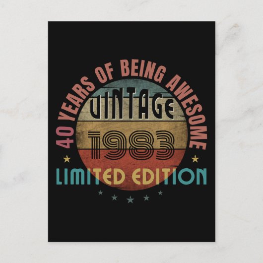 TRENDY AWESOME JAAR VAN GEBOORTE VERJAARDAGSCADEAU BRIEFKAART (Voorkant)