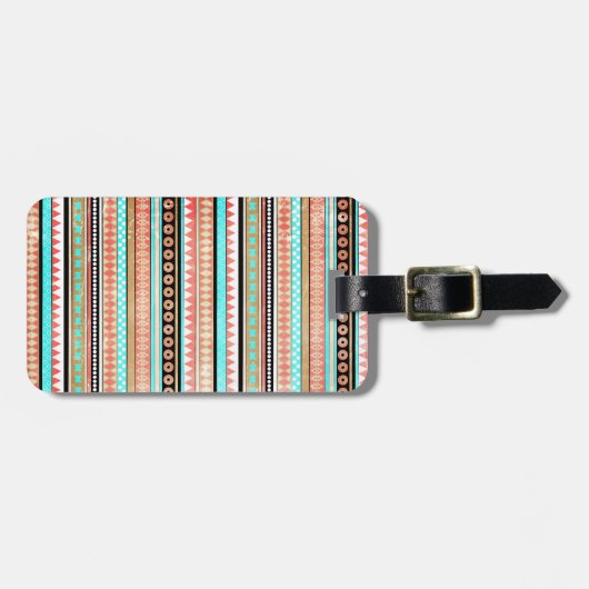 Trendy aztec bagagelabel (Voorkant horizontaal)