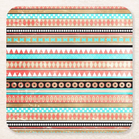 Trendy aztec kartonnen onderzetters (Voorkant)