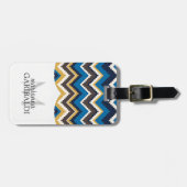 Trendy Aztec Print Personalized Bagagelabel (Voorkant horizontaal)