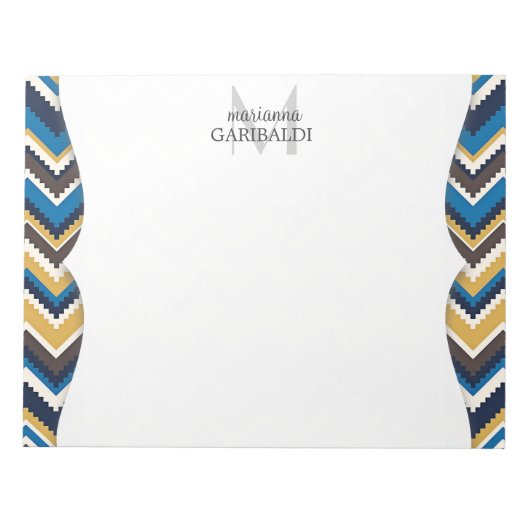 Trendy Aztec Print Personalized Notitieblok (Voorkant)