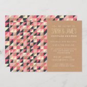 Trendy Aztec Triangles Couples Shower Party Invite Kaart (Voorkant / Achterkant)