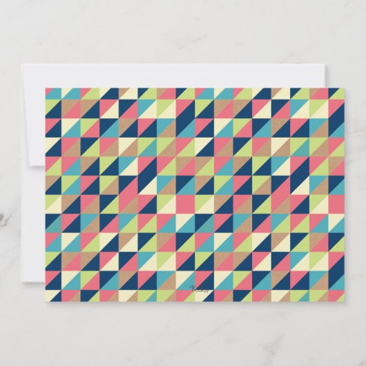 Trendy Aztec Triangles Couples Shower Party Invite Kaart (Achterkant)