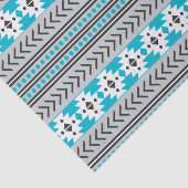 Trendy Aztec Tribal Print Geometric Pattern Blue Tissuepapier (Detail)