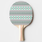 Trendy Aztec Tribal Print Geometric Pattern Green Tafeltennisbatje (Voorkant)