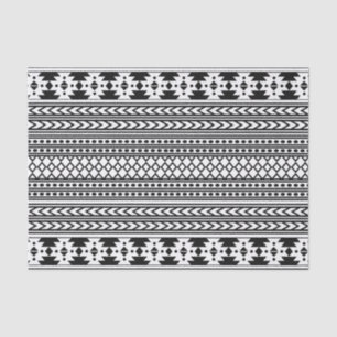 Trendy Aztec Tribal Print Geometric Pattern (zwart Tissuepapier