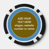 Trendy Azure Blauwe Goud Marmer Collectie Poker Chips (Achterkant)