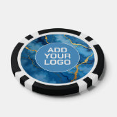 Trendy Azure Blauwe Goud Marmer Collectie Poker Chips (Enkel)