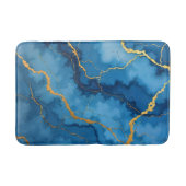 Trendy Azure Blue Gold Marble Collectie Badmat (Voorkant)