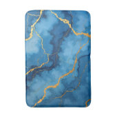 Trendy Azure Blue Gold Marble Collectie Badmat (Voorkant Verticaal)