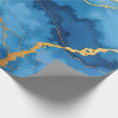 Trendy Azure Blue Gold Marble Collectie Cadeaupapier (Hoek)