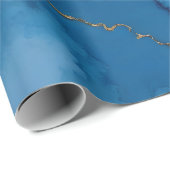 Trendy Azure Blue Gold Marble Collectie Cadeaupapier (Rol Hoek)