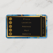 Trendy Azure Blue Gold Marble Collectie Visitekaartje (Achterkant)