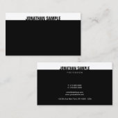 Trendy B&W Modern Elegant Zwart Wit Sjabloon Visitekaartje (Voorkant / Achterkant)