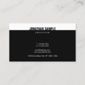 Trendy B&W Modern Elegant Zwart Wit Sjabloon Visitekaartje (Achterkant)