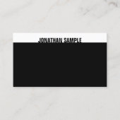 Trendy B&W Modern Elegant Zwart Wit Sjabloon Visitekaartje (Voorkant)