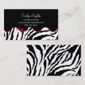 TRENDY B&W ZEBRA AFDRUKKEN MET HOT PINK CURVE ACCE VISITEKAARTJE (Voorkant / Achterkant)