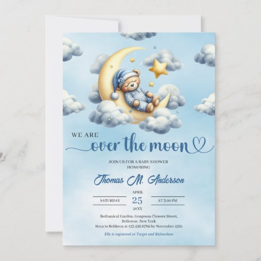 Trendy baby beer slapen over de goudmaan kaart (Voorkant)