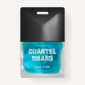 Trendy baby blauwe nagellak schoonheidssalon badge (Voorkant)