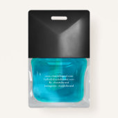 Trendy baby blauwe nagellak schoonheidssalon badge (Achterkant)