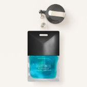 Trendy baby blauwe nagellak schoonheidssalon badge (Achterkant met intrekbare)