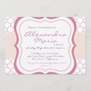 Trendy Baby Dedication Christening Uitnodiging