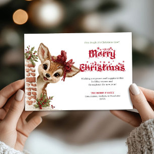 Trendy Baby Ree Gezellige Cartoon Kerst Groet Feestdagenkaart
