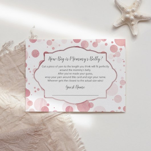 Trendy Baby shower Game Hoe groot is mama's buik Informatiekaartje