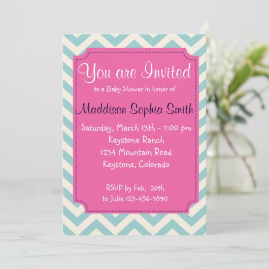 Trendy Baby Shower-uitnodigingen Kaart (Staand voorkant)