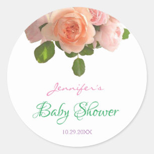 Trendy Baby shower Waterverf Rozen Handgeschreven Ronde Sticker
