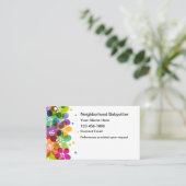 Trendy Babysitter Business Cards New Visitekaartje (Staand voorkant)