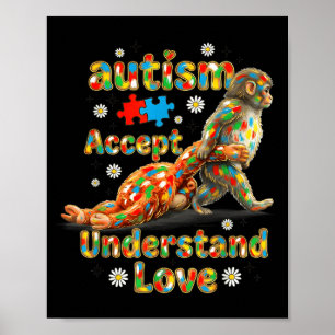 Trendy babyspeeltje aap autisme bewustzijn accepte poster
