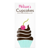 Trendy Bakery Chocolate Cherry Cupcake Reclamekaart (Voorkant)