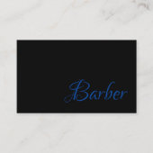 Trendy Barber in Bright Blue op Black Visitekaartje (Voorkant)