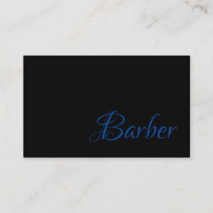 Trendy Barber in Bright Blue op Black Visitekaartje