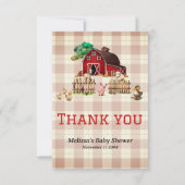 Trendy Barnyard Farm Animals Baby shower Bedankkaart (Voorkant)