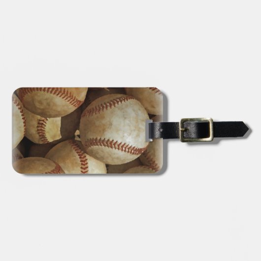 Trendy Baseball Artwork Bagagelabel (Voorkant horizontaal)