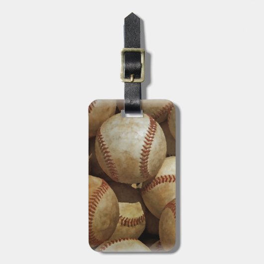 Trendy Baseball Artwork Bagagelabel (Voorkant verticaal)
