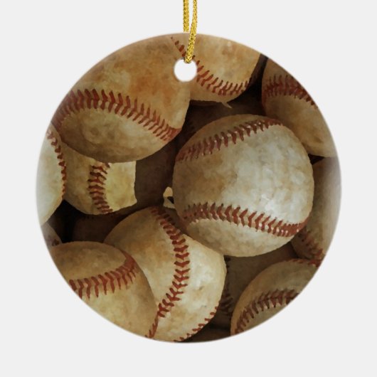 Trendy Baseball Artwork Keramisch Ornament (Voorkant)