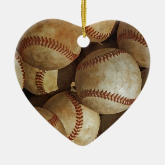 Trendy Baseball Artwork Keramisch Ornament (Voorkant)