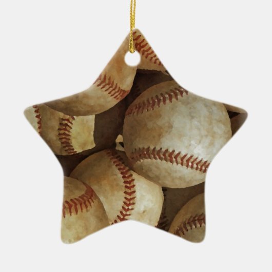 Trendy Baseball Artwork Keramisch Ornament (Voorkant)