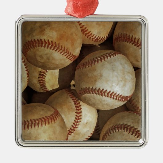 Trendy Baseball Artwork Metalen Ornament (Voorkant)