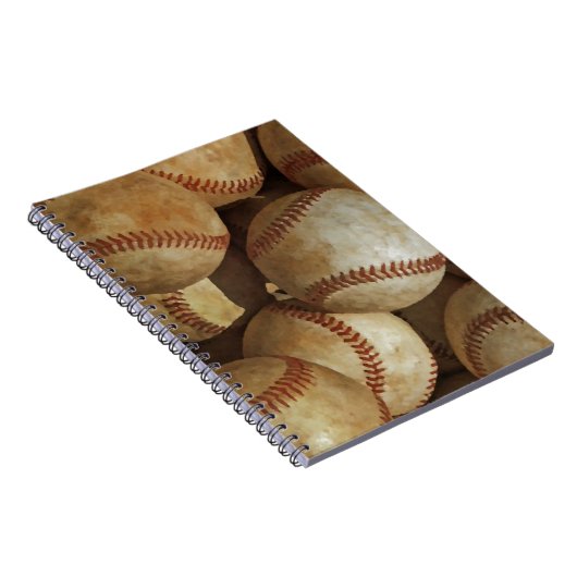 Trendy Baseball Artwork Notitieboek (Rechterzijde)
