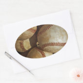 Trendy Baseball Artwork Ovale Sticker (Envelop)